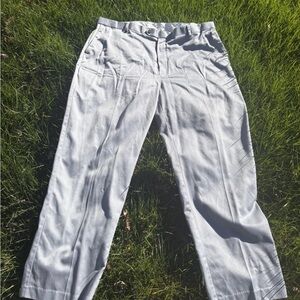 Roundtree & Yorke Travel Smart Pants 44X32 Gray Classic Fit Flat Front Stretch